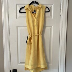 The Limited Yellow Sleeveless Polo Collar Sundress